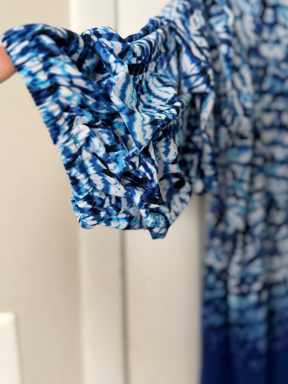 Investments Blue Multi-Pattern Ruffle-Sleeve Tunic - Picture 4 of 10